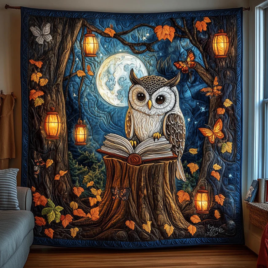 Wise Owl Quilt.webp Lovely Quilt Blanket Gift for Holiday Celebrations
