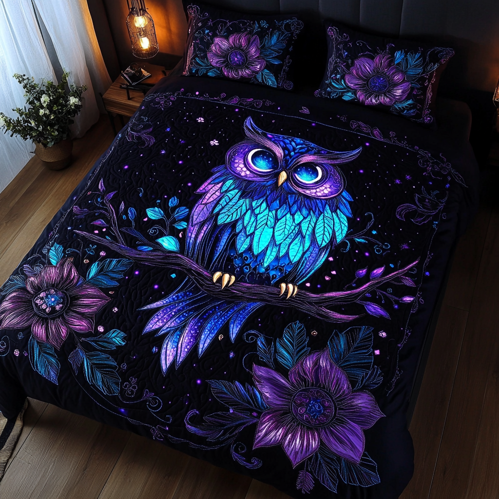 Wise Owl Quilted Bedding Set Bedroom Decorations Owl Gifts For Men