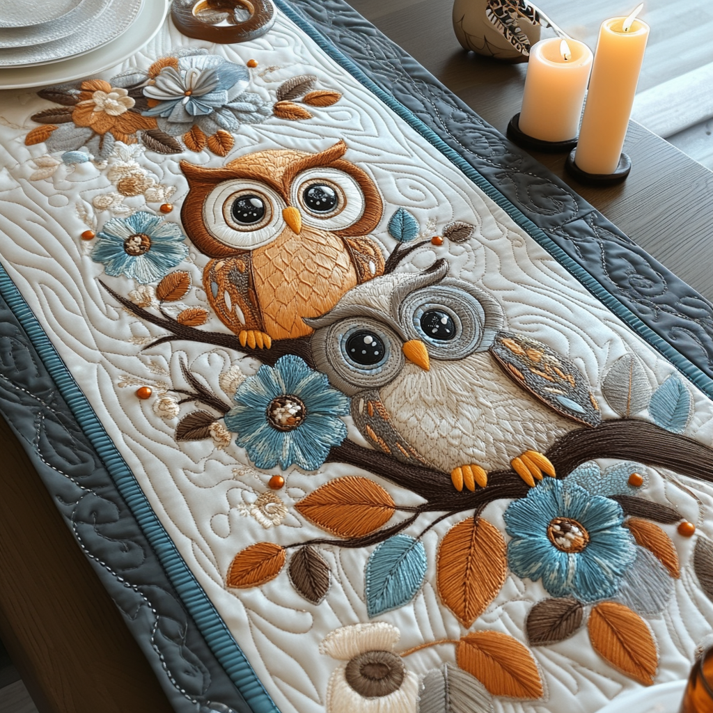 Wise Whimsy Quilted Table Runner Dining Table Decor Ideas Owl Gifts For Her