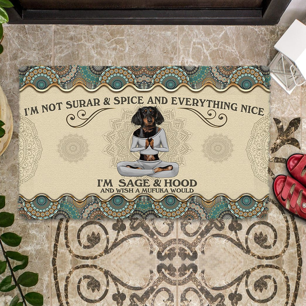 Wish A Mufuka Would Dachshund Doormat Front Door Christmas Decorations Weiner Dog Gifts