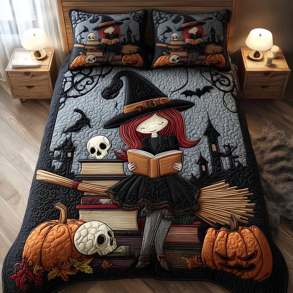Witch Academia Quilted Bedding Set Halloween Bed Sheets Best Gifts For Family