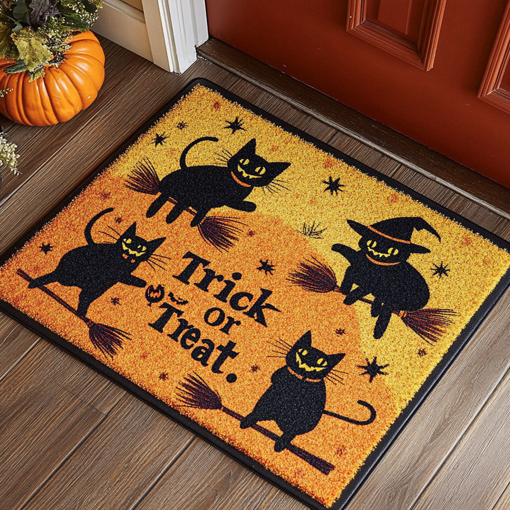 Witch Cat Express Bedding Doormat Gifts Decoration For Friends and Family on Halloween