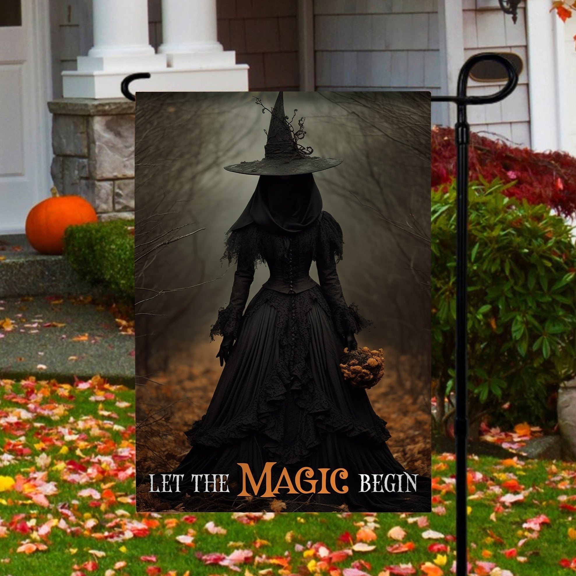 Witch Halloween Flag Let The Magic Begin Spooky Vibe Halloween Decor Gifts For Witchy Friends