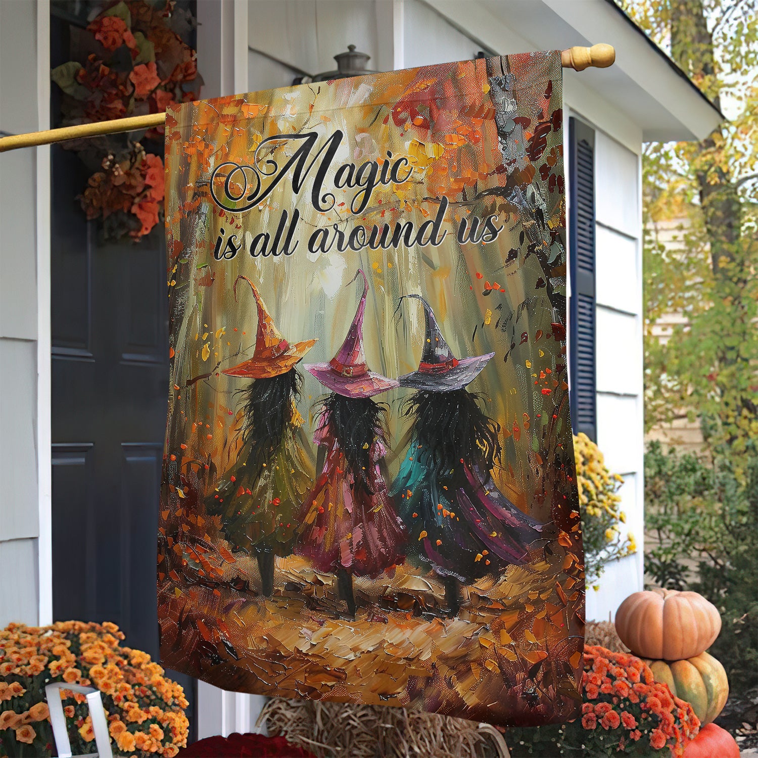 Witch Halloween Flag Magic Is All Around Us Halloween Decor Gift For Witch Lovers