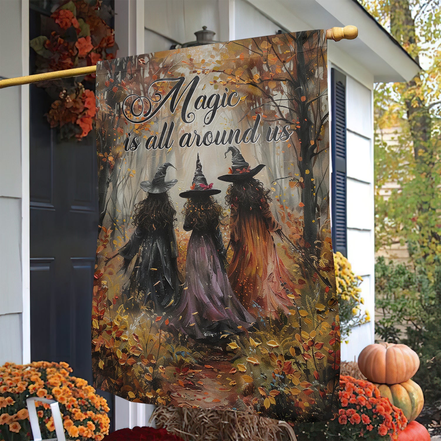 Witch Halloween Flag Magic Is All Around Us Halloween Decor Witchcraft Gifts