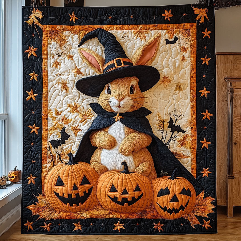 Witch Hat Bunny Quilt Blanket Best Throw Blanket Rabbit Gifts For Christmas