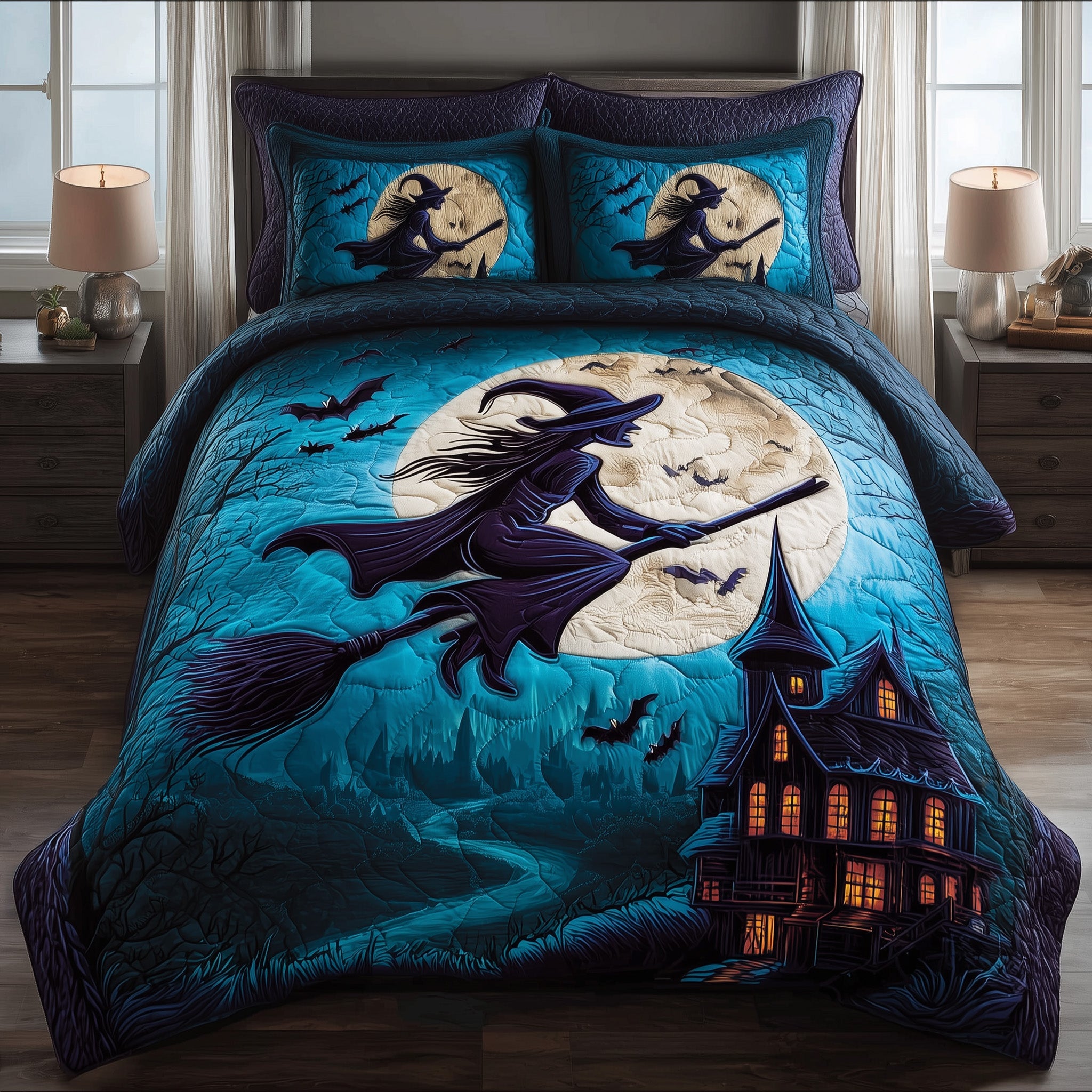 Witch Quilted Bedding Set New Home Gift