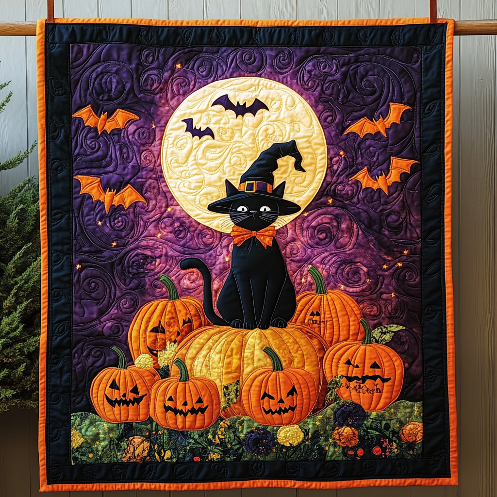 Witch's Night Out Quilted Blanket Halloween Gifts For Adults