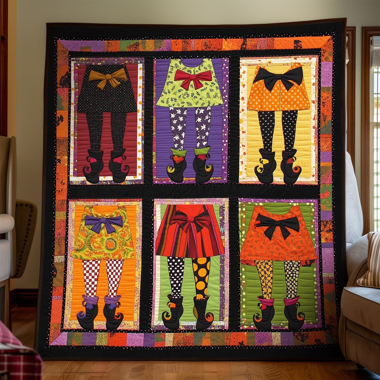 Witchy Wears Quilted Blanket Halloween Anniversary Gifts