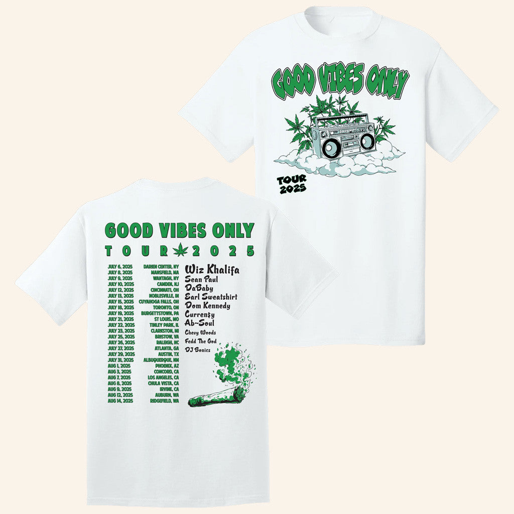 Wiz Khalifa Merch Good Vibes Only Tour Stereo Tour T-Shirt Gift Ideas For Him Wiz Khalifa Merch Good Vibes Only Tour Stereo Tour T-Shirt Gift Ideas For Him