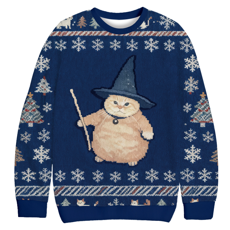 Wizard Cat Funny Halloween Christmas Ugly Sweatshirt Christmas Cozy Winter Wear Gift Ideas Wizard Cat Funny Halloween Christmas Ugly Sweatshirt Christmas Cozy Winter Wear Gift Ideas