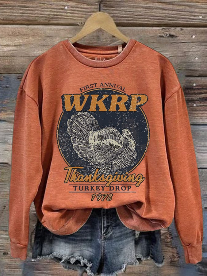 WKRP Thanksgiving Turkey Drop 1978 Sweatshirt Turkey Picture Merch Unique Thanksgiving Presents