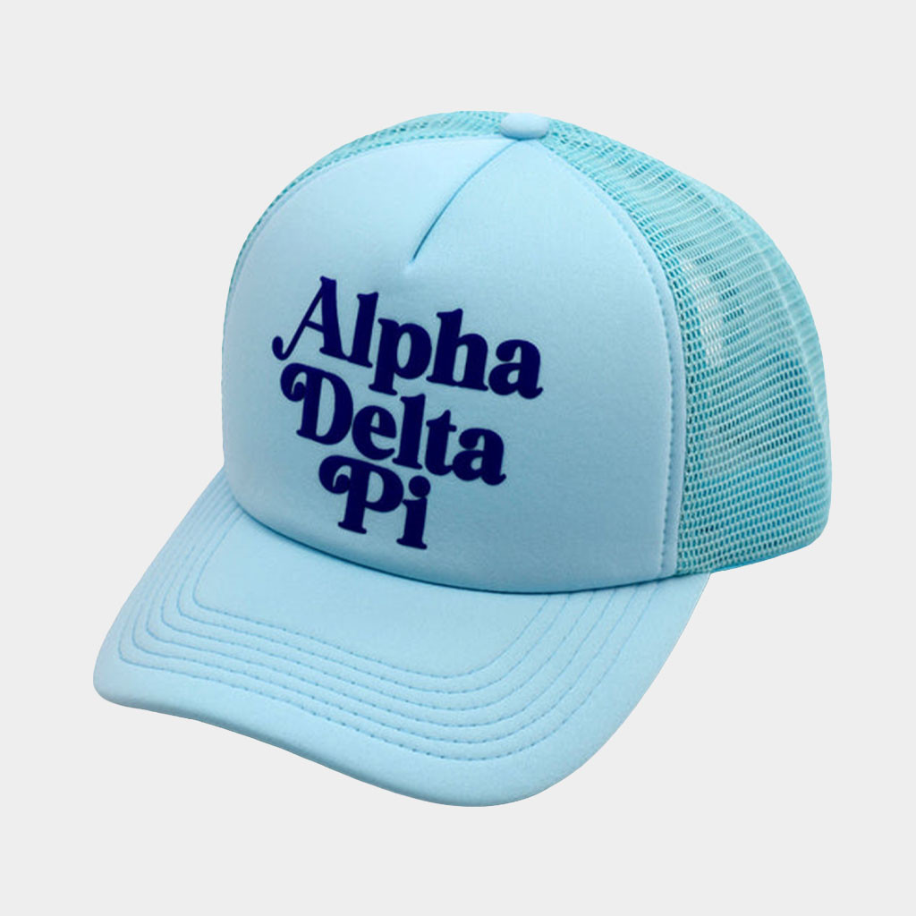 WLU Edu Merch Alpha Delta Pi Trucker Hat Unique Gifts For Brothers