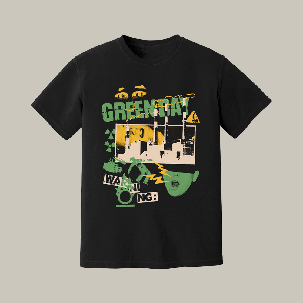 WMC Merch Green Day T-Shirt Warning Photo Power Plant Tee Gifts For Enthusiasts