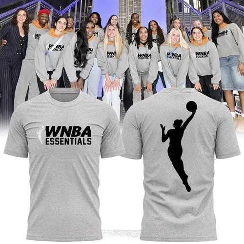 WNBA x Essentials 2025 Grey T-Shirt Basketball Fan Gift Ideas