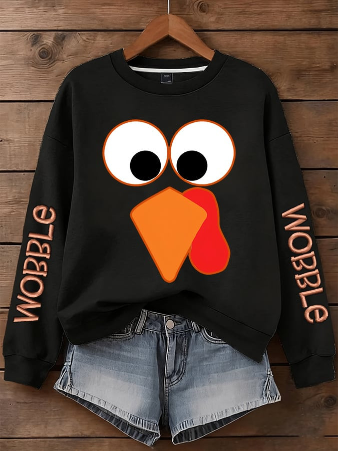 Wobble Thanksgiving Turkey Sweatshirt Thanksgiving Apparel Gifts For Turkey Lovers
