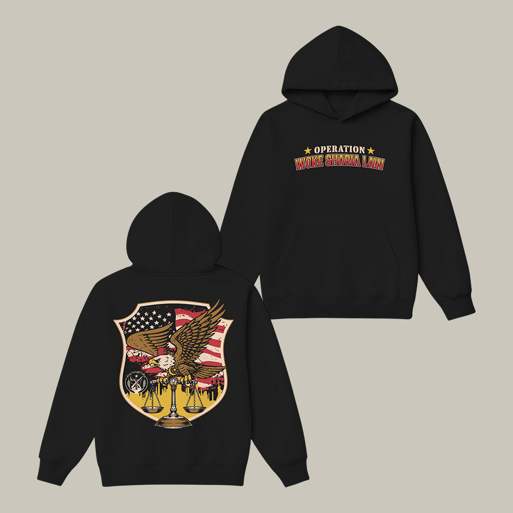 Woke Sharia Law Ideologie Eagle Hoodie Hasan Piker Hooded Sweatshirt Streetwear Gift For Dad
