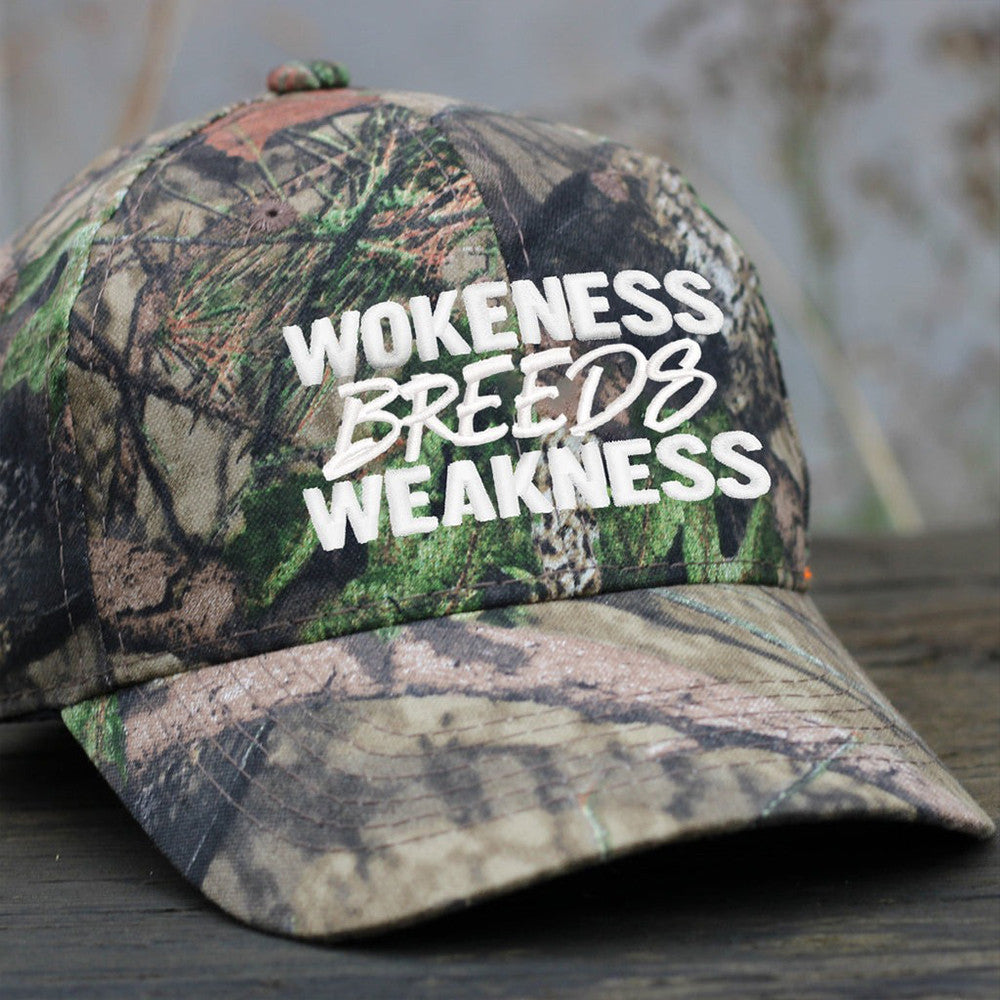 Wokeness Breeds Weakness Embroidered Camo Hat Anti Liberal Hat Gifts For Republican