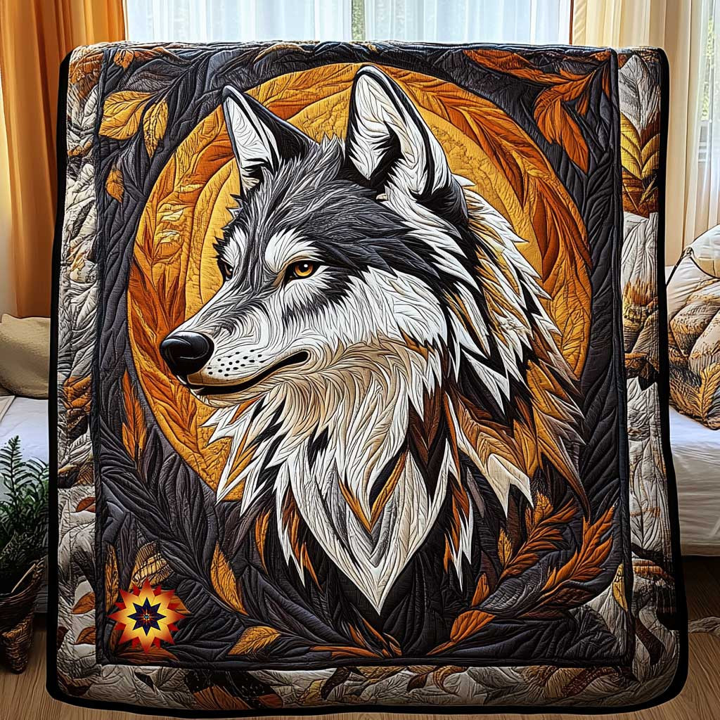 Wolf Aura Native American Quilt Blanket Throws And Blankets Mother's Day Presents For Mom