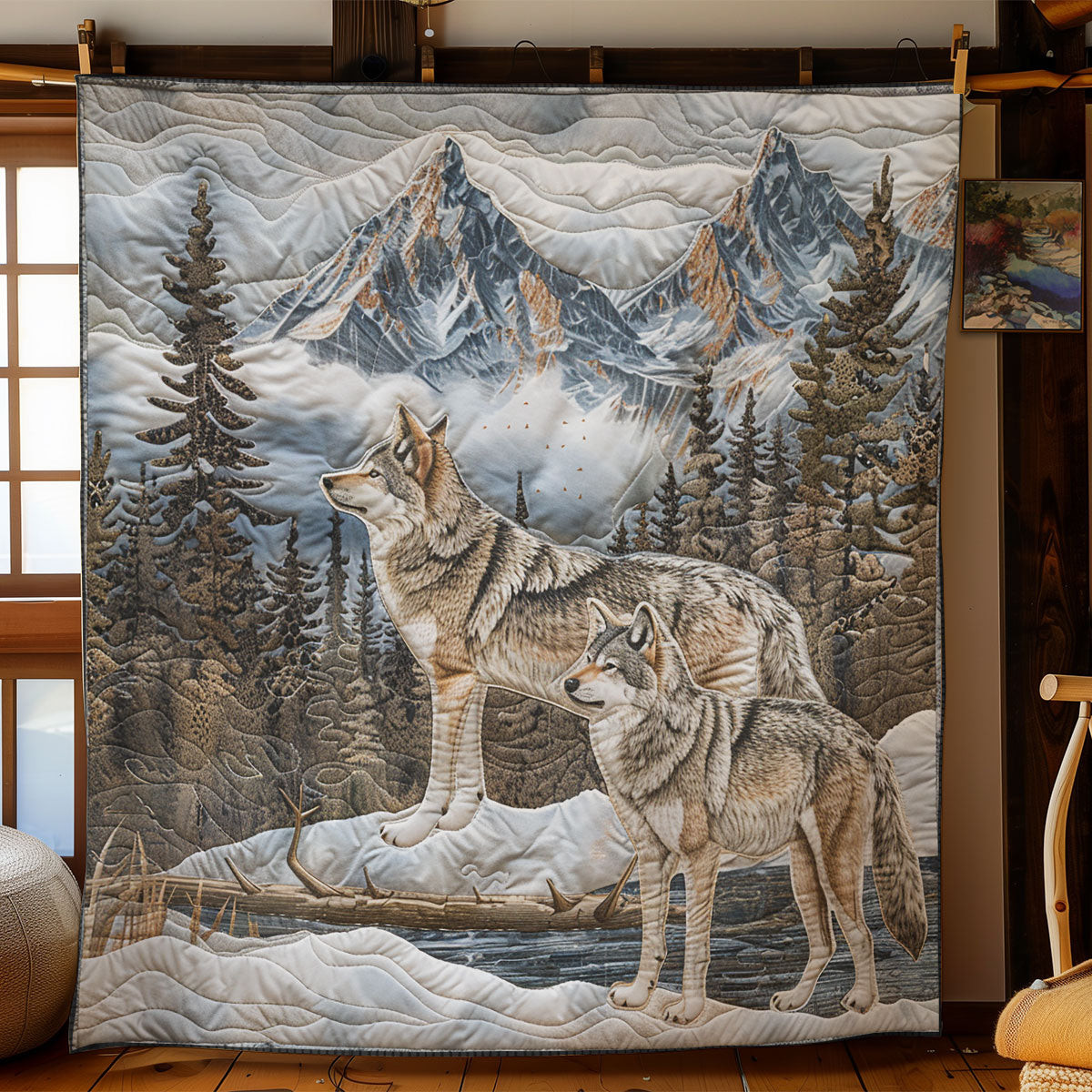 Wolf Forest Quilt Blanket Luxury Throw Blankets Gifts For Dads Who Have Everything