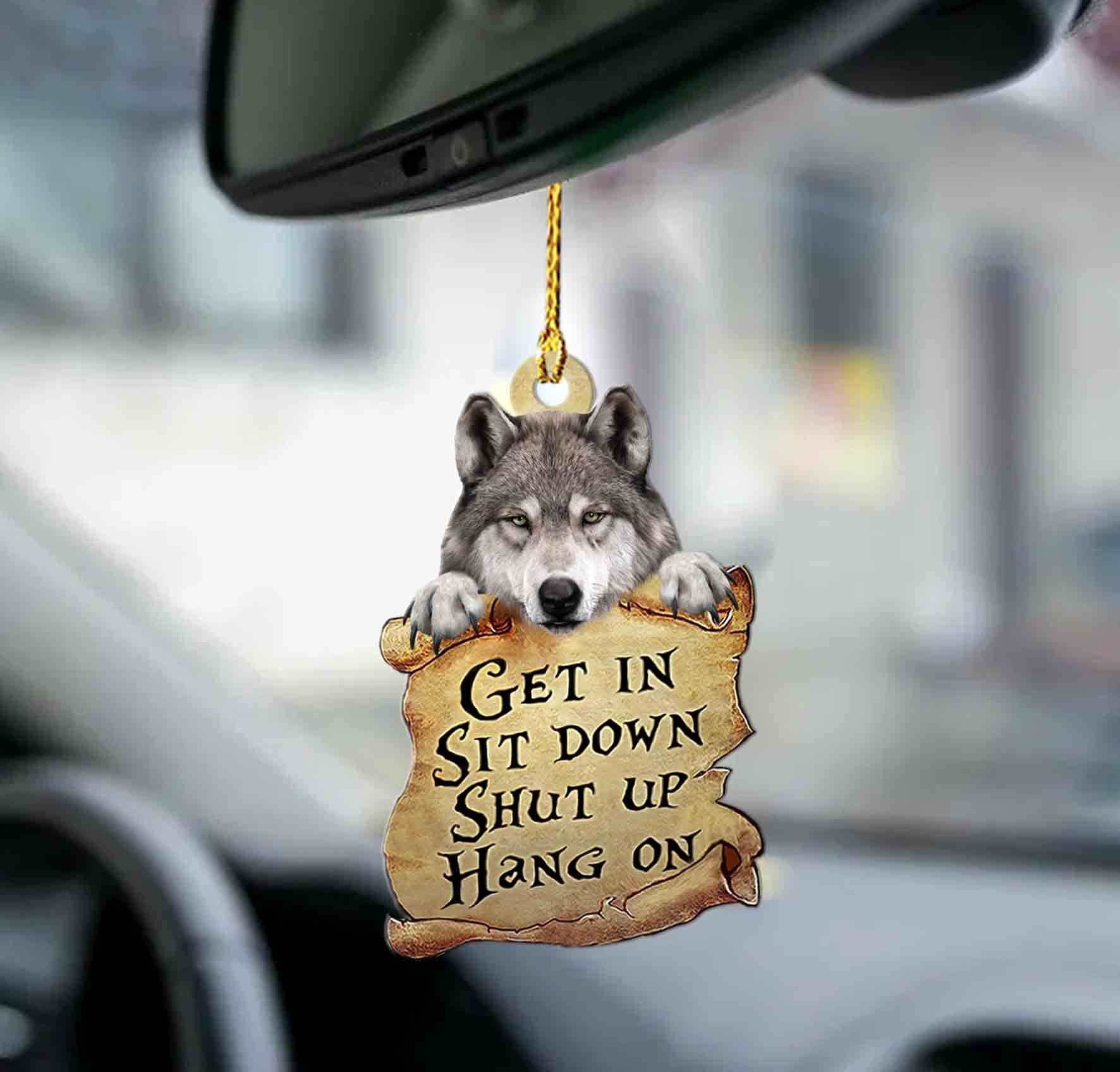 Wolf get in wolf lovers two sided ornament wolf car hanging ornaments
