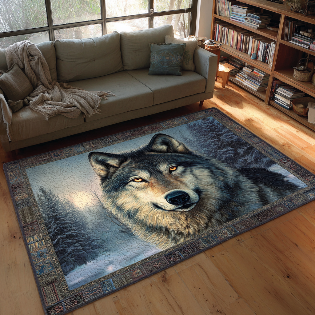 Wolf Horizon Area Rug Foyer Christmas Decor Wolf Gifts For Him