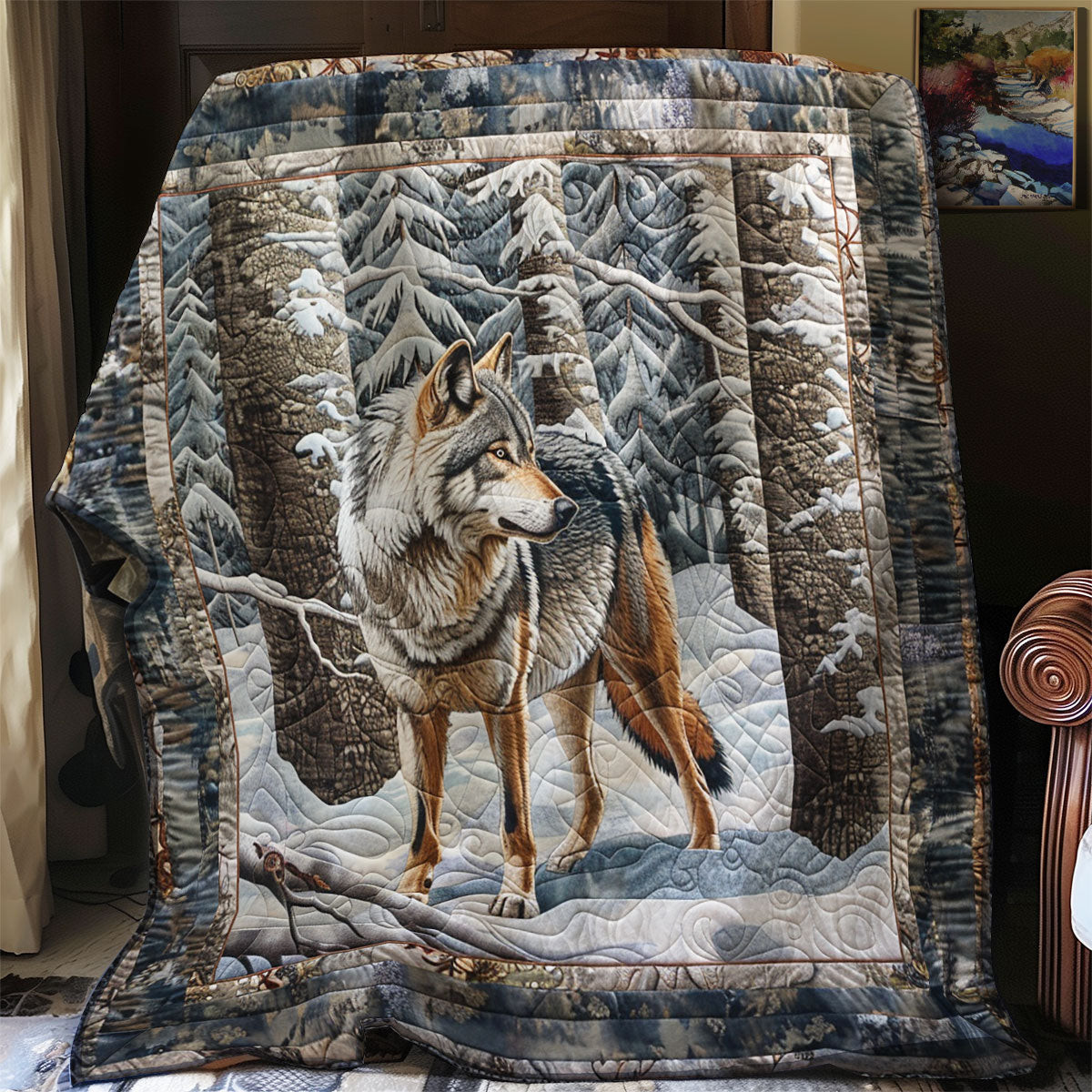 Wolf Howl Quilt Blanket Best Throw Blanket Awesome Mother's Day Gifts 2025