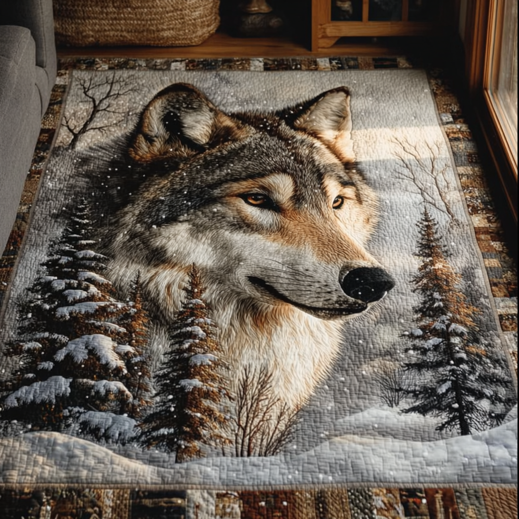 Wolf Majesty Area Rug Christmas Decor For Entryway Unique Gifts For Wolf Lovers
