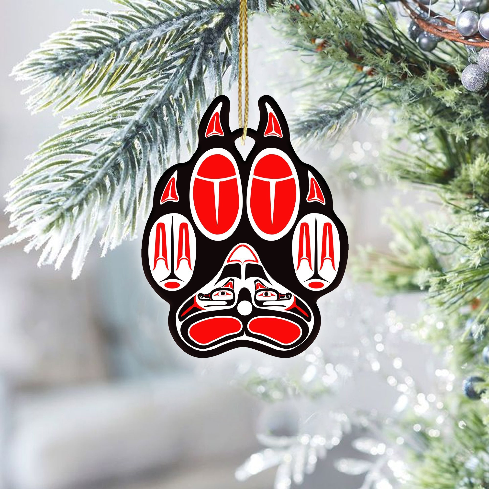 Wolf Paw American Christmas Car Ornament Animal Themed Xmas Tree Decor Ideas Gifts