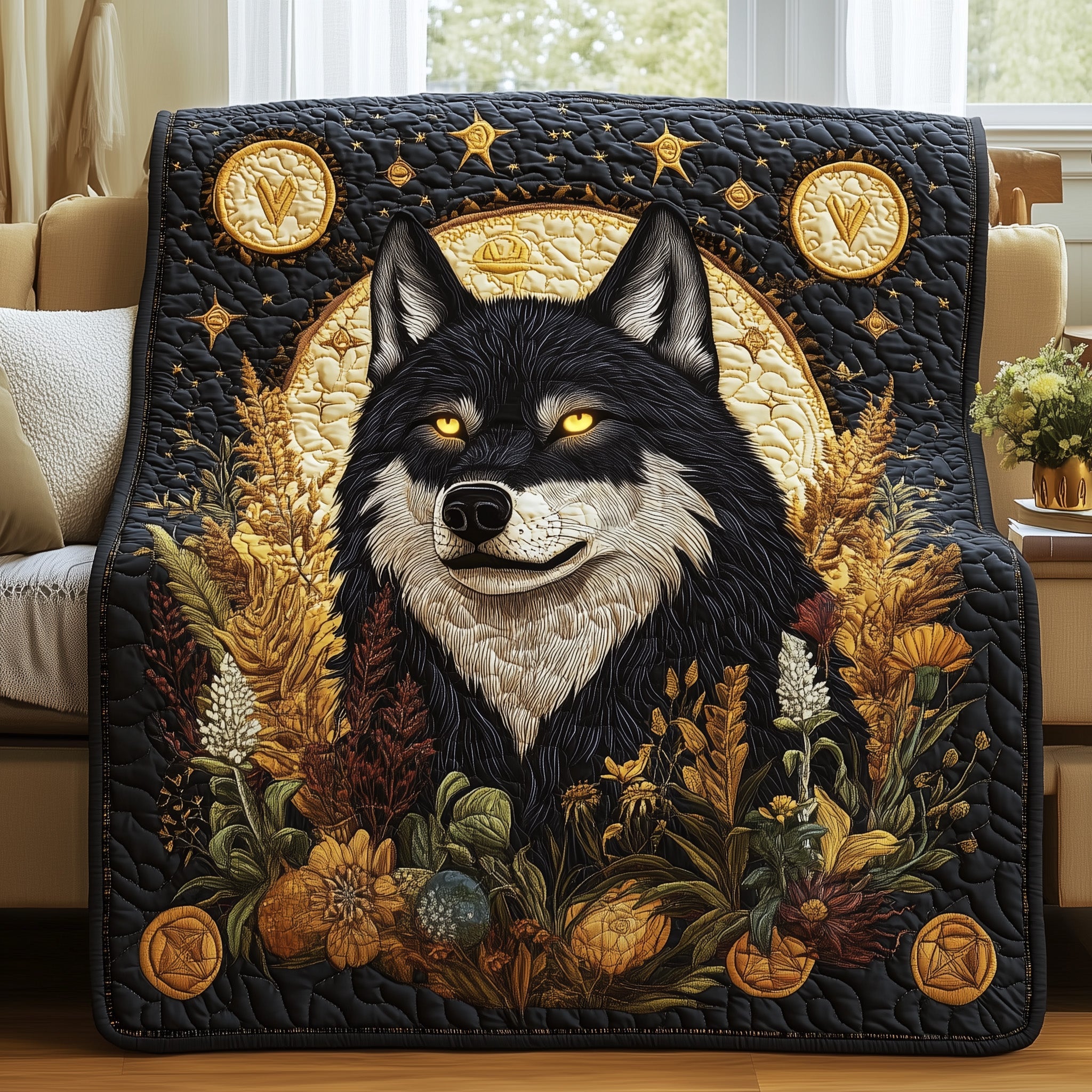 Wolf Quilted Blanket Best Couch Throw BlanketGreat Wolf Lover Gifts
