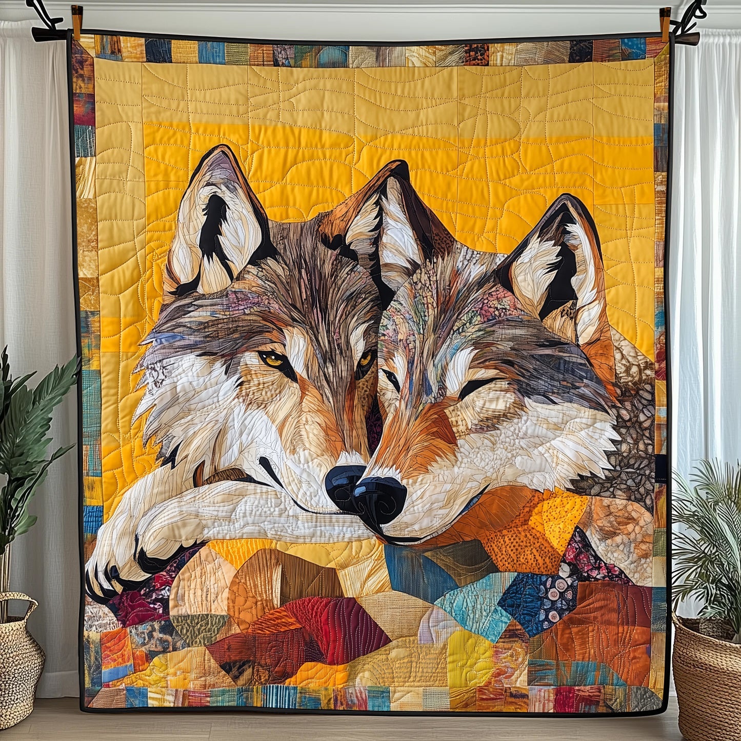 Wolf Romance Quilted Blanket Best Couch Throw BlanketUnique Gifts For Wolf Lovers