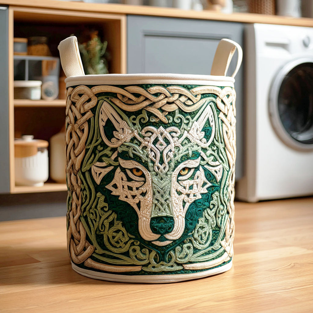 Wolf Spiral Quilted Laundry Basket Best Quilted Laundry Basket Gift for Friends and Family