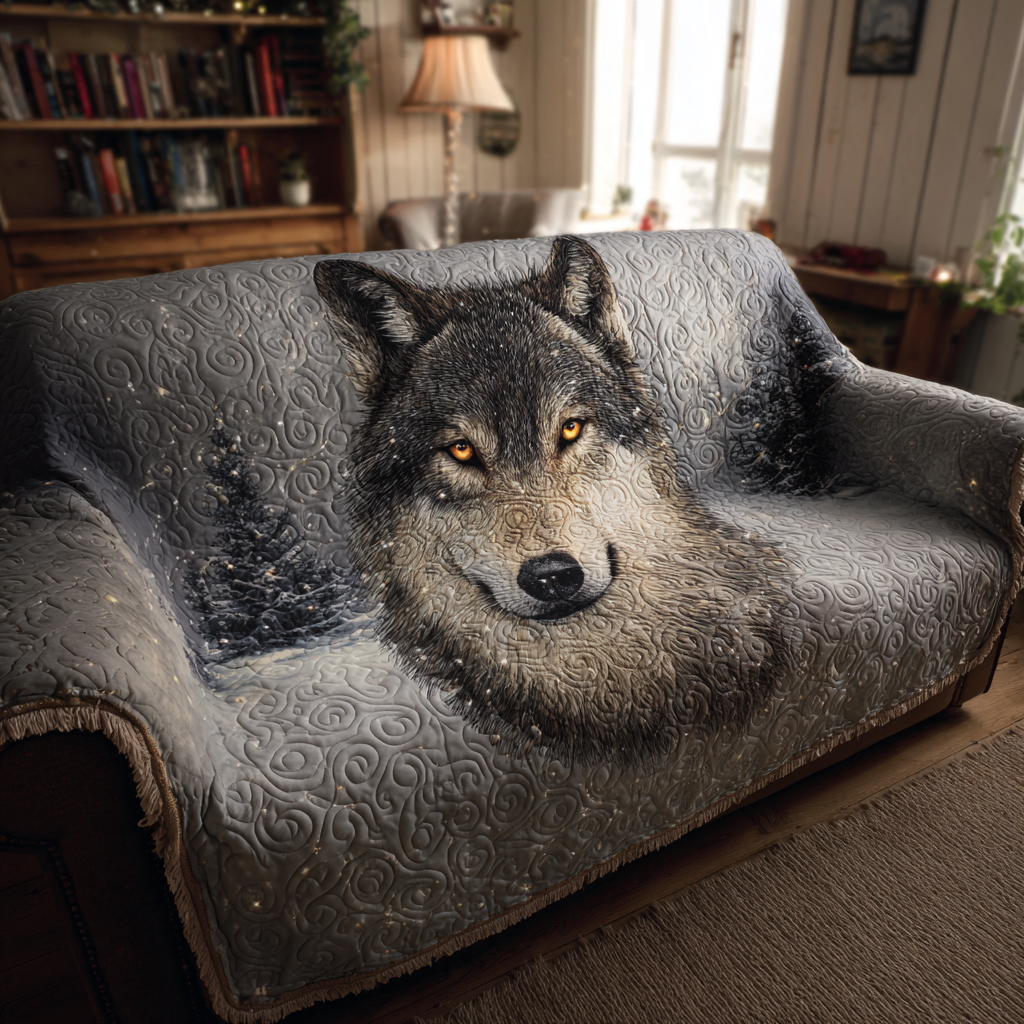 Wolf Spirit Quilted Sofa Cover Seat Covers For Couches Gifts With Wolves On Them