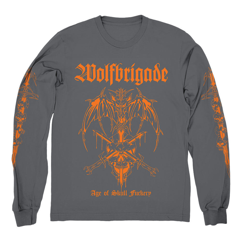 Wolfbrigade Merch Age Of Skull Charcoal Long Sleeve Shirt Wolfbrigade Shirt Father's Day Gifts For Husband Wolfbrigade Merch Age Of Skull Charcoal Long Sleeve Shirt Wolfbrigade Shirt Father's Day Gifts For Husband