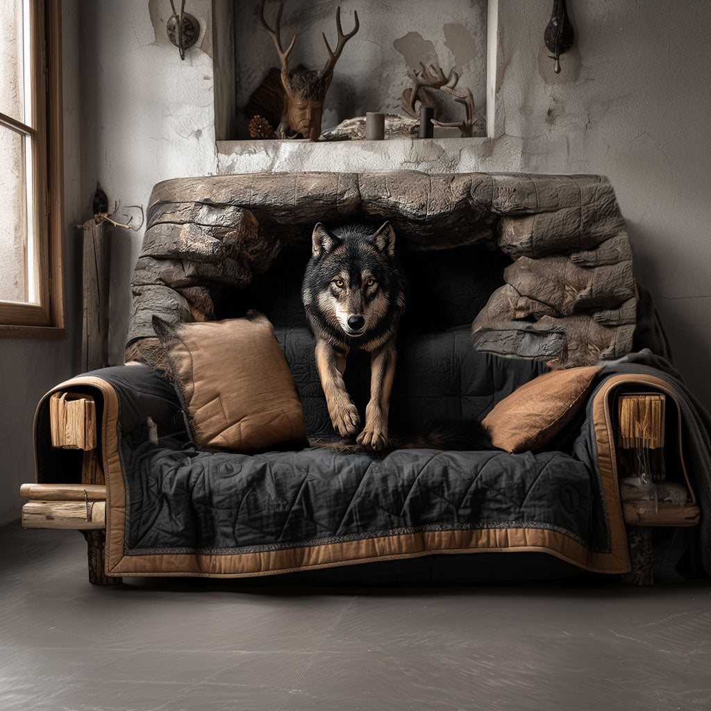 Wolfs Den Quilted Sofa Cover Best Couch Covers Son In Law Christmas Presents