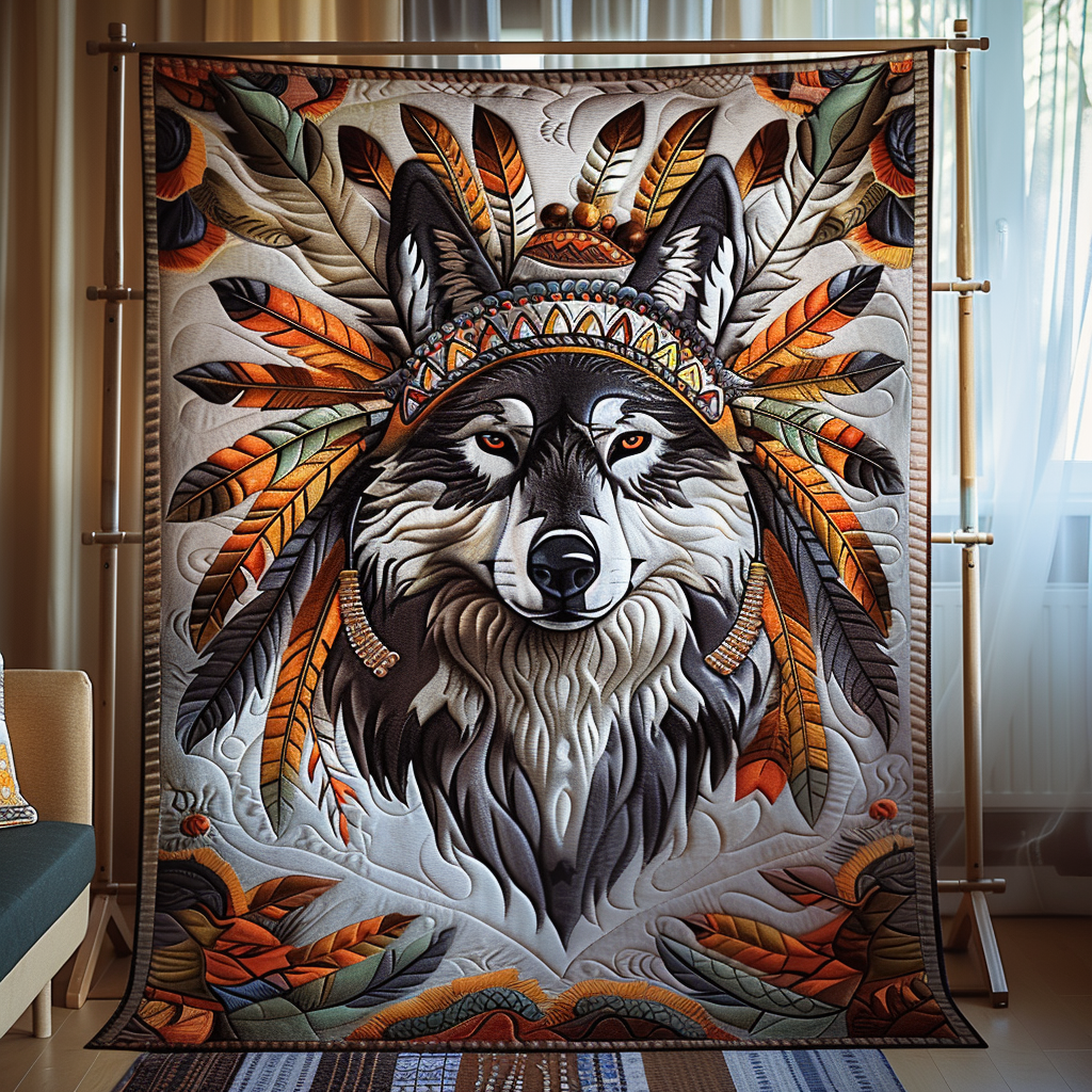 Wolf's Sanctuary Quilted Blanket Wolf Gifts For Him