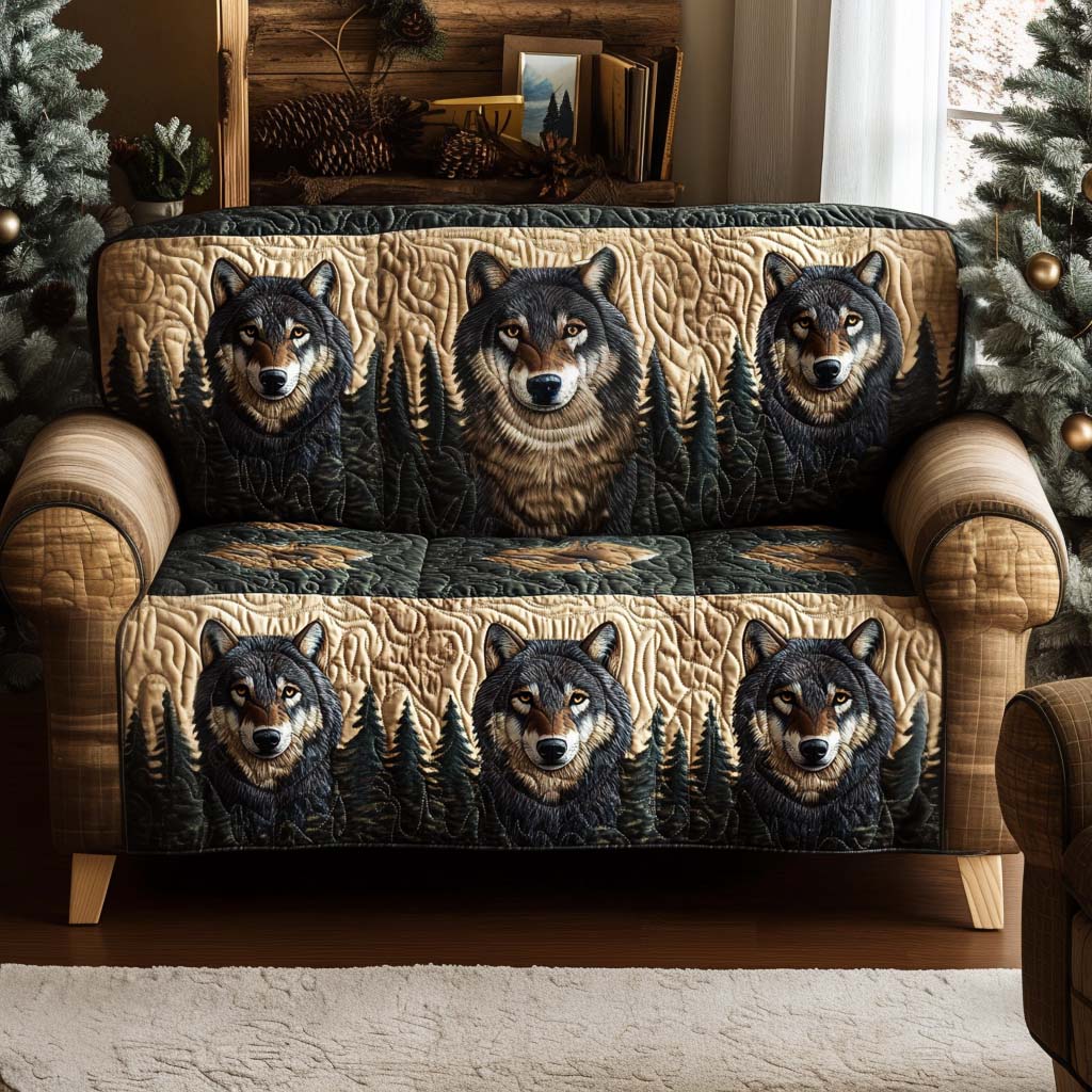 Wolfwood Spirit Quilted Sofa Cover Living Room Decorations Christmas Gifts For A Deer Hunter