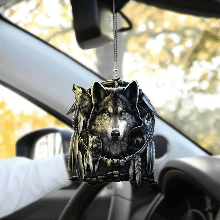 Wolves Every Child Matters Rear View Mirror Ornaments Orange Day Canada Awareness