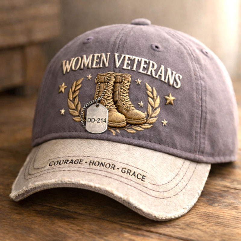 Women Veterans Proud Hat Courage Honor Grace DD 214 Cap Patriotic Gifts