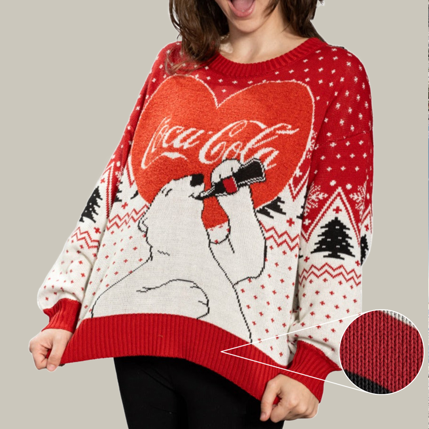 Women's Coca-Cola Polar Bear Love Hilarious Christmas Sweaters Christmas Gift Ideas For Daughter
