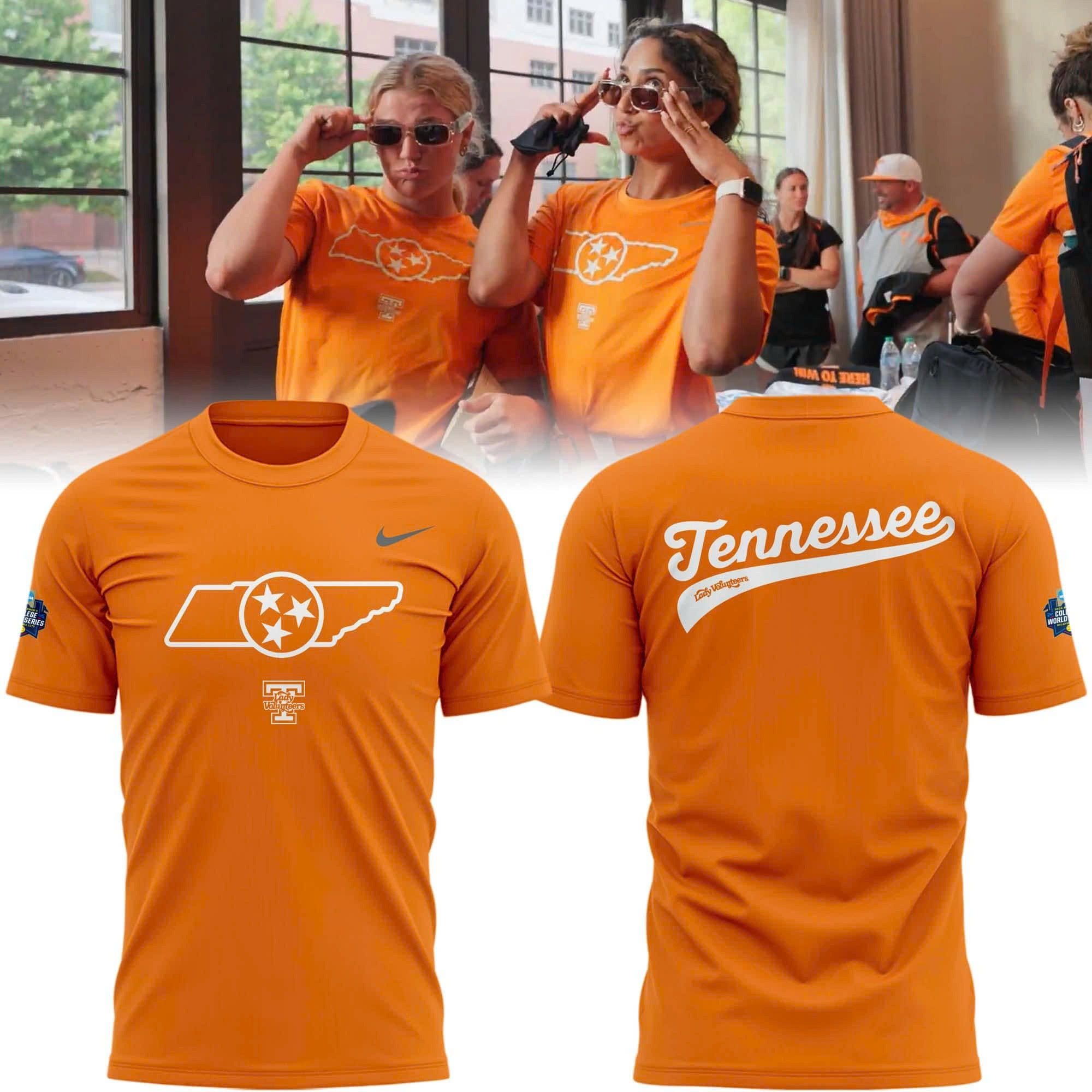 Women's College World Series Tennessee Softball T-Shirt Orange Merch Clothing