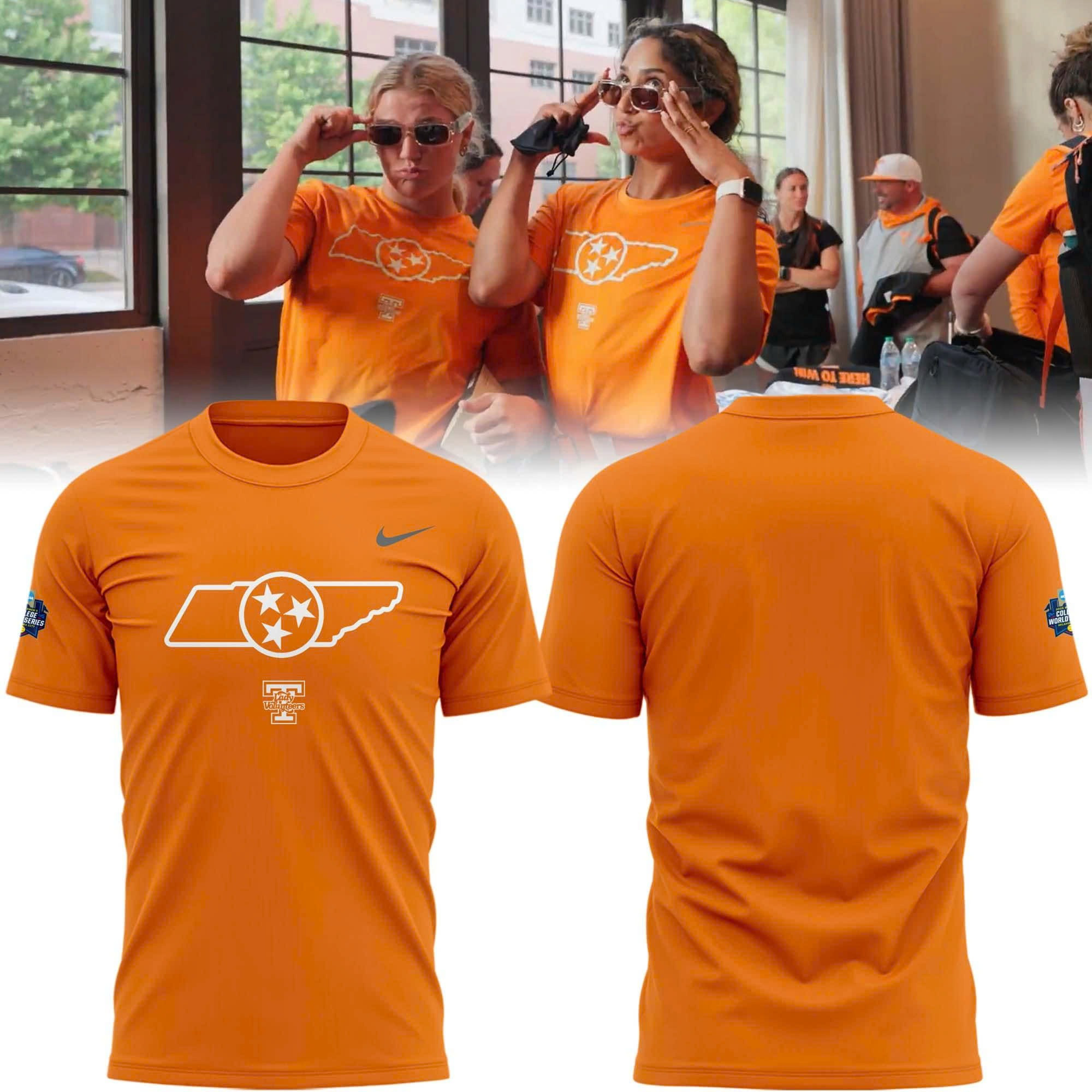 Women's College World Series Tennessee Softball T-Shirt Orange Merch Fan Gifts For Her