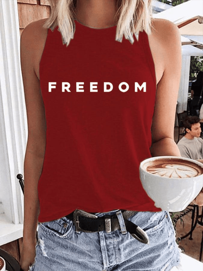Women's Freedom Print Tank Top TPUSA Merch Charlie Kirk Apparel Clothing Gift for Her