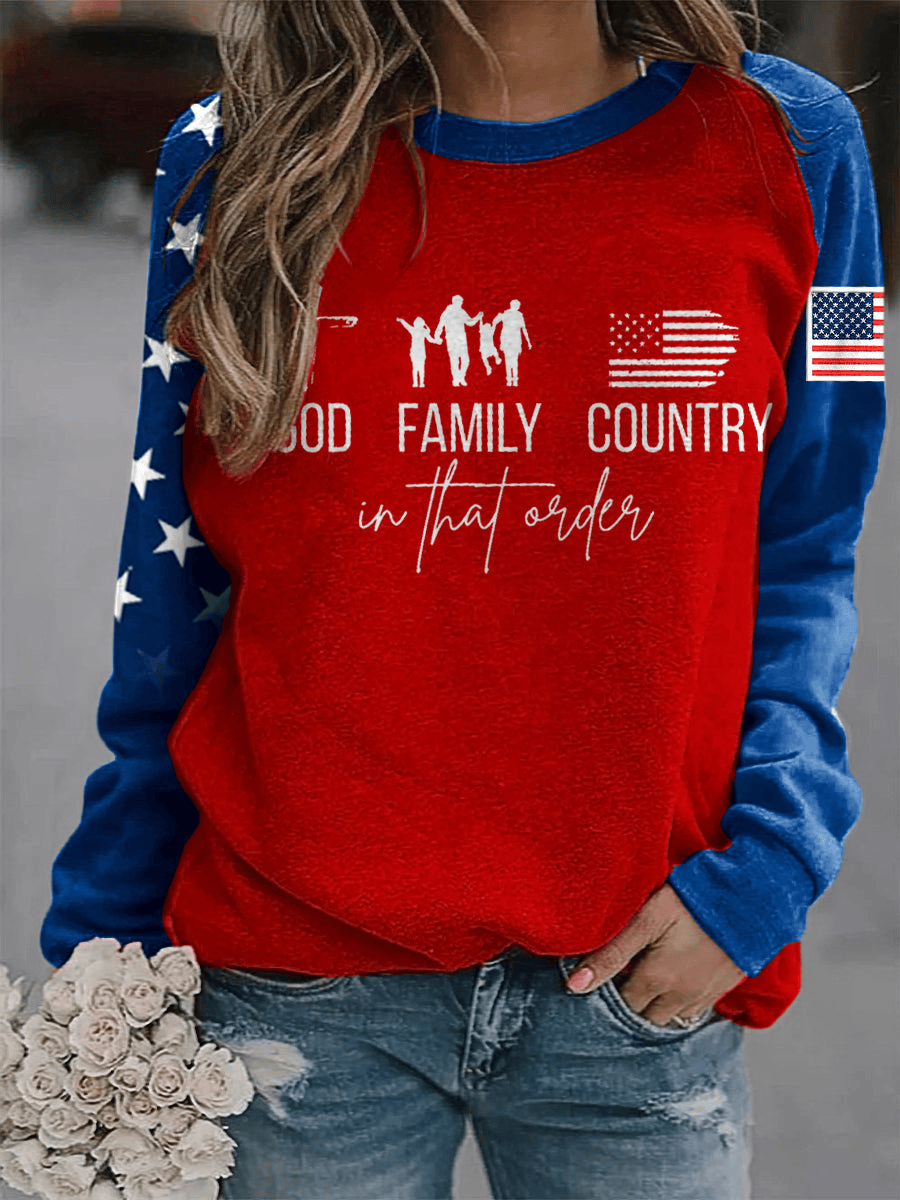 Women's God Family Country Charlie Kirk Sweatshirt Charlie Kirk Quote Crewneck Gift for Wife