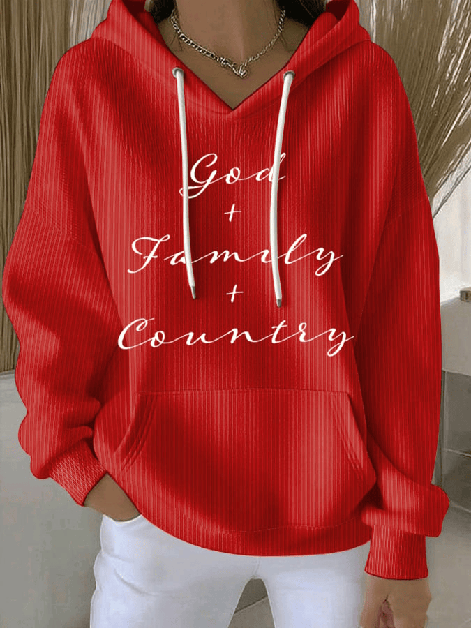 Women's God Family Country Print Casual Sweatshirt Charlie Kirk Quote Crewneck Tribute Gift