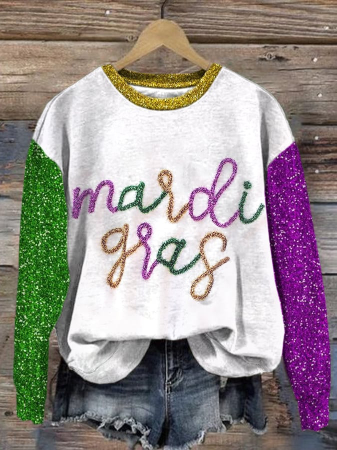 Women's Mardi Gras Sweatshirt Fat Tuesday Apparel Great Gifts For Mom Women's Mardi Gras Sweatshirt Fat Tuesday Apparel Great Gifts For Mom