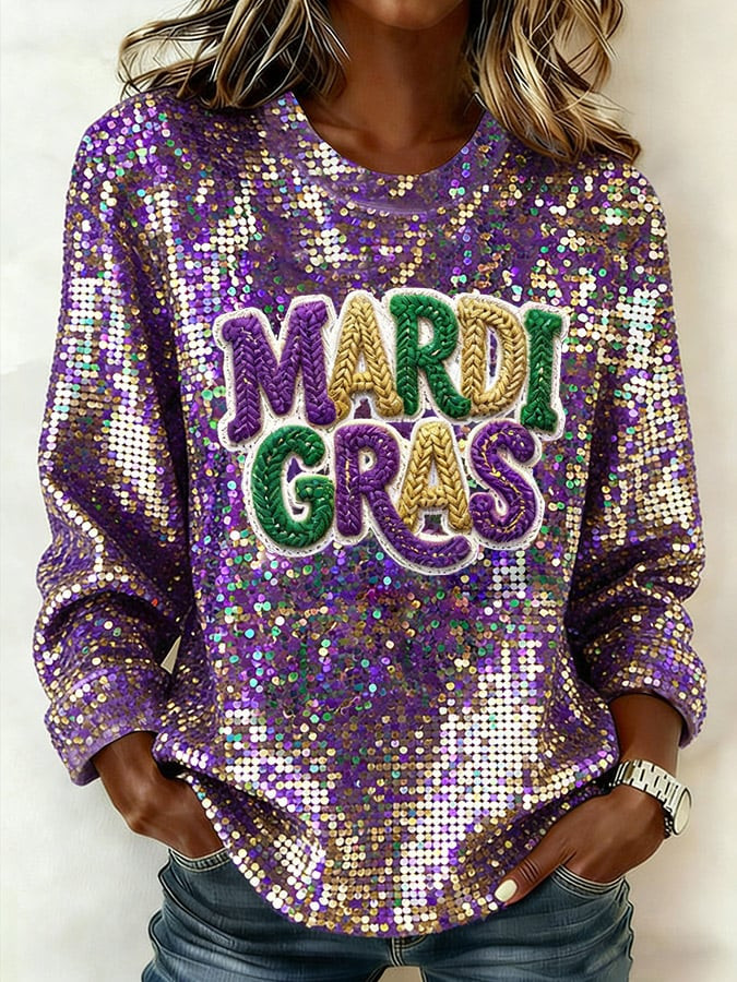 Women's Mardi Gras Sweatshirt Fat Tuesday Clothes Good Gifts For Sister