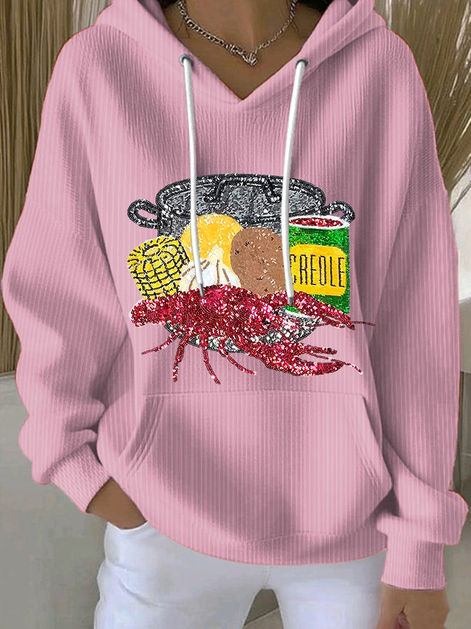 Women's Mardi Gras Waffle Hoodie Fleur De Lis Clothing Mardi Gras Clothing Store