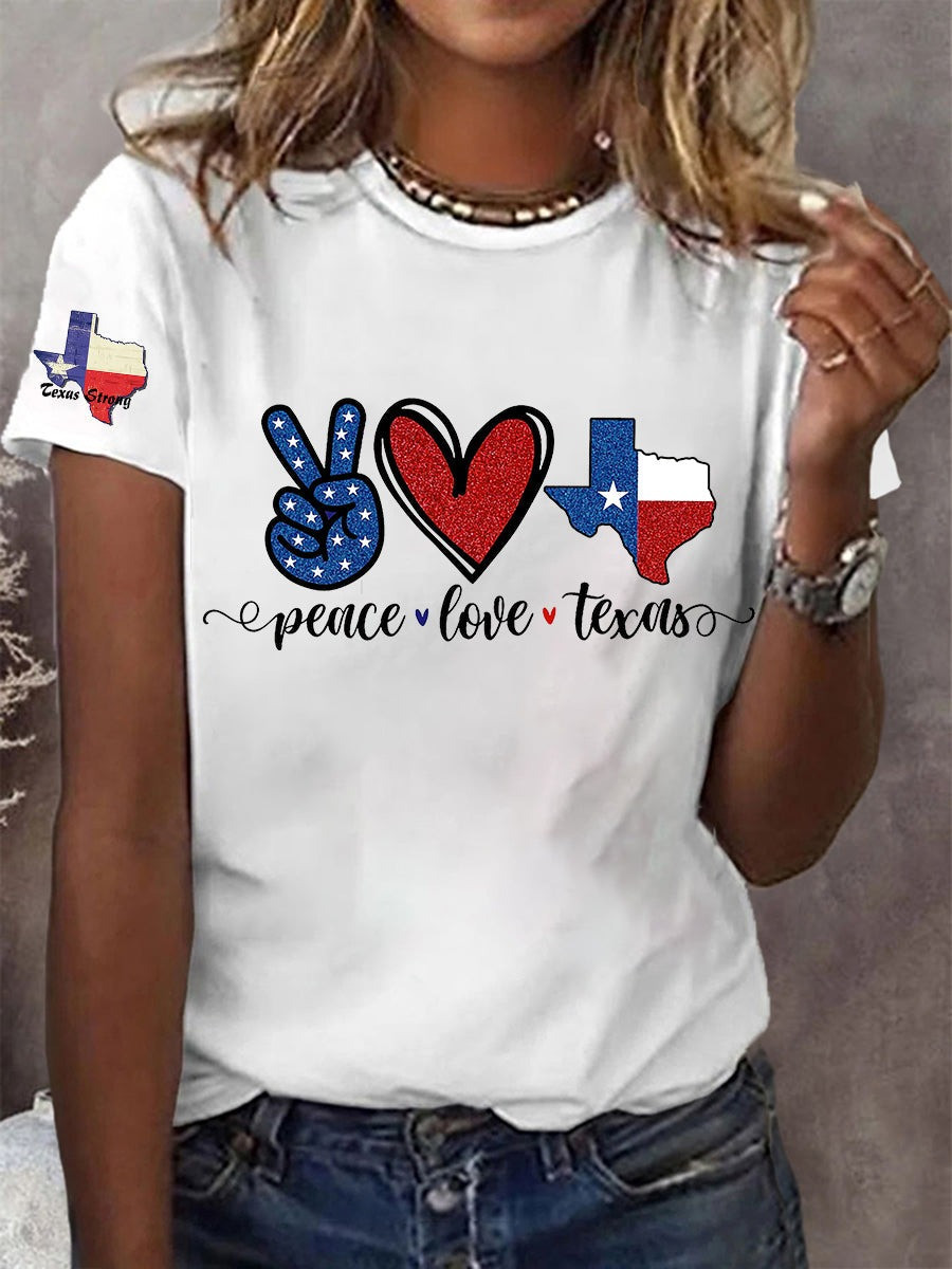 Women's Pray for Kill County-Texas Strong Printed Short Sleeve T-shirt Gift For Texans and American