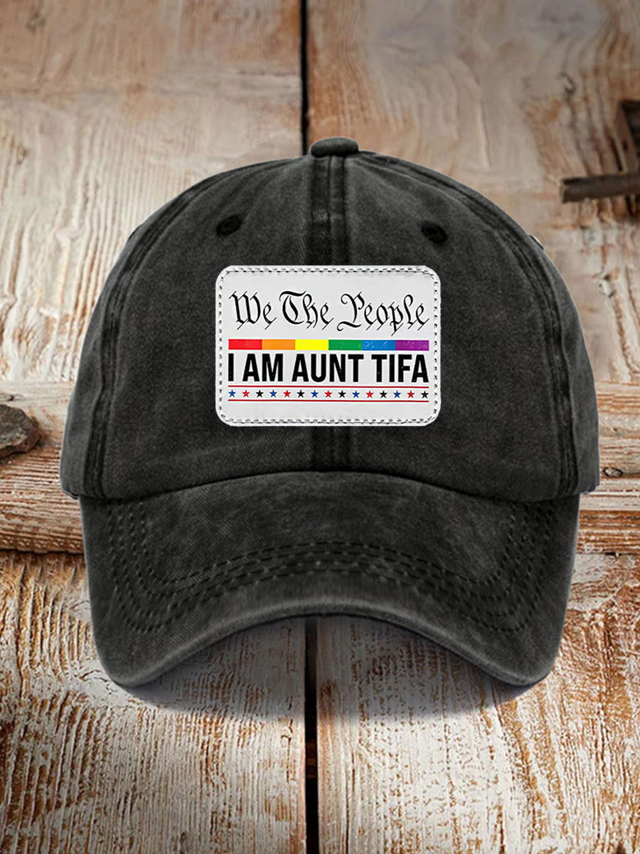 Women's Retro I Am Aunt Tifa We The People Hat No Kings Protest Merch Gifts For Liberal Mom